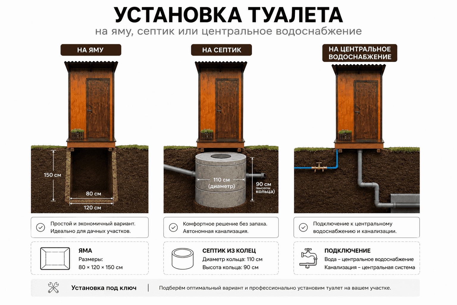 Три варианта установки